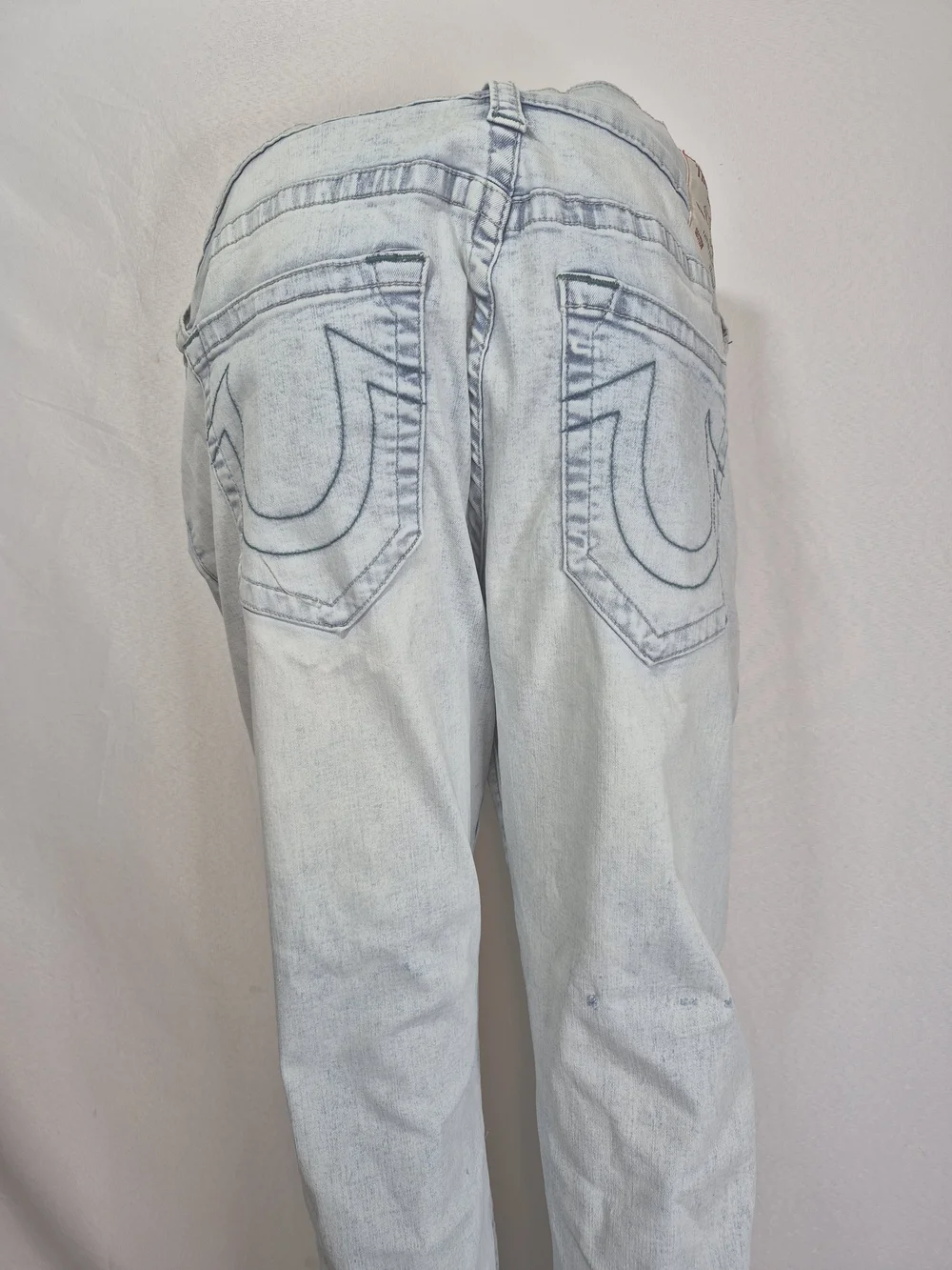 True Religion Mens Pale Blue Relaxed Straight Jeans